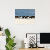 Paardenrit in de winter op Hideout Ranch Poster (Thuiskantoor)