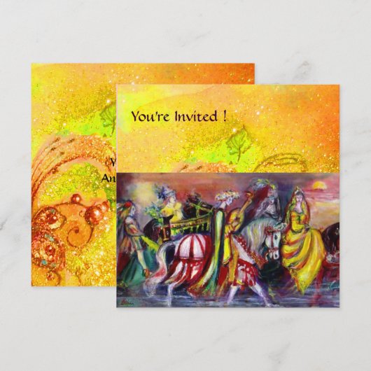 PAARDENRITTERS, MUZIEK IN DE NACHT, gele vonken Kaart (Voorkant / Achterkant)