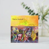 PAARDENRITTERS, MUZIEK IN DE NACHT, gele vonken Kaart (Staand voorkant)