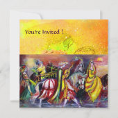 PAARDENRITTERS, MUZIEK IN DE NACHT, gele vonken Kaart (Voorkant)