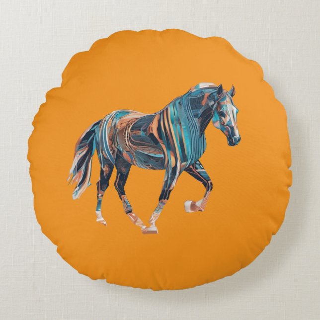 Paardenrond kussen (Voorkant)