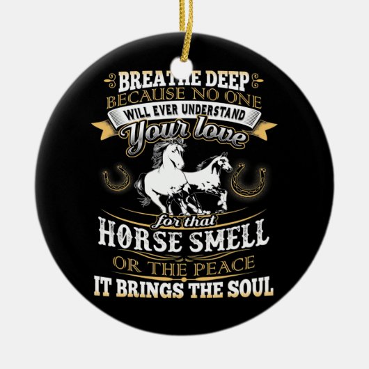 Paardenrooster geeft schamel voor meisjes keramisch ornament (Voorkant)