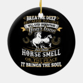 Paardenrooster geeft schamel voor meisjes keramisch ornament (Achterkant)