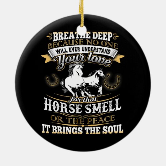 Paardenrooster geeft schamel voor meisjes keramisch ornament (Achterkant)