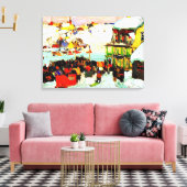 Paardenroosters in de winter door Clarence Gagnon Canvas Afdruk (Insitu (Woonkamer))