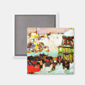 Paardenroosters in de winter door Clarence Gagnon Magneet (Voorkant / Achterkant)