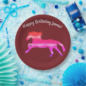 Paardenroze aangepaste Borden voor papier Papieren Bordje (Feest)
