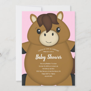 Paardenroze Baby shower Kaart