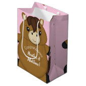 Paardenroze Baby shower Medium Cadeauzakje (Voorkant Gekanteld)