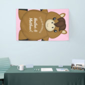 Paardenroze Baby shower Spandoek (Beurs)