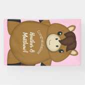 Paardenroze Baby shower Spandoek (Horizontaal)