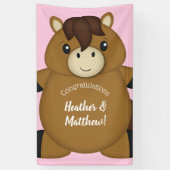 Paardenroze Baby shower Spandoek (Verticaal)