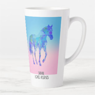 paardenroze blauw Latte Mok