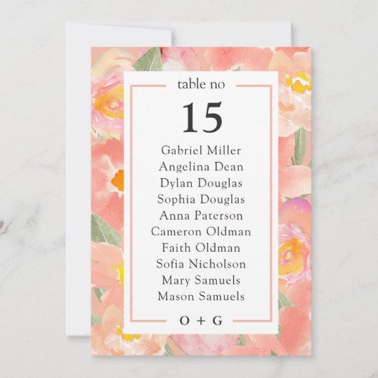 Paardenroze bloemzaaigrafiek Zomertabelplan Kaart (Voorkant)