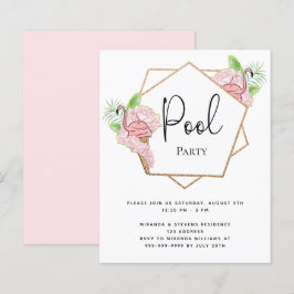 Paardenroze flamingo-uitnodiging voor begrotingspo