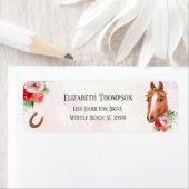 Paardenroze Floral Birthday Etiket (Insitu)