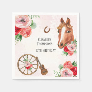 Paardenroze Floral Birthday Servet