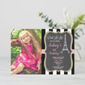 Paardenroze goudglitter fotoalkbord kaart (Staand voorkant)