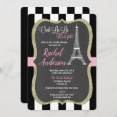 Paardenroze karton voor baby shower van Parijs Kaart (Voorkant / Achterkant)