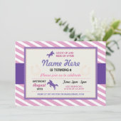 Paardenroze Paarse stripe Pony Kaart (Staand voorkant)