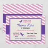 Paardenroze Paarse stripe Pony Kaart (Voorkant / Achterkant)