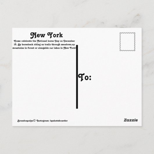 Paardenrugleuning Briefkaart (Achterkant)