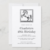  paardenruiter 40e verjaardagsfeest kaart (Voorkant)