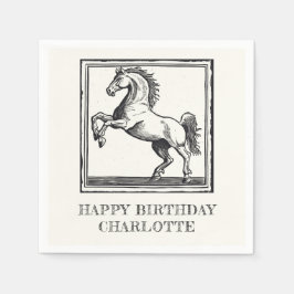  paardenruiter volwassen Happy Birthday Servet