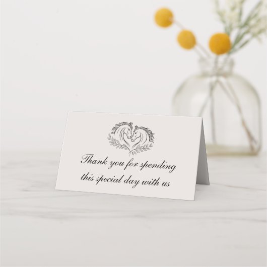 Paardenrustiek Western Country Wedding Dank u Plaatskaartje (Voorkant)