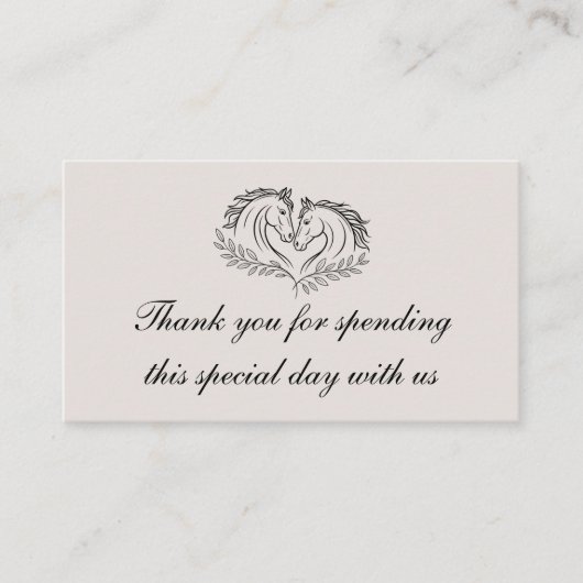 Paardenrustiek Western Country Wedding Dank u Plaatskaartje (Voorkant)