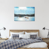 Paardenschaal, scheuren en sneeuwschilderijen canvas afdruk (Insitu (Slaapkamer))