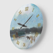 Paardenschaal, scheuren en sneeuwschilderijen grote klok (Hoek)