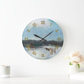 Paardenschaal, scheuren en sneeuwschilderijen grote klok (Huis)