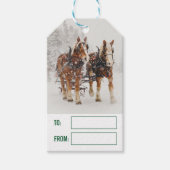 Paardenschaal voor kerstmis cadeaulabel (Voorkant)