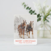 Paardenschaal voor kerstmis feestdagenkaart (Staand voorkant)