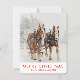Paardenschaal voor kerstmis feestdagenkaart