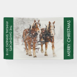 Paardenschaal voor kerstmis spandoek