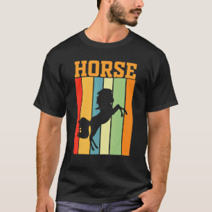 Paardenschaduwsilhouet in retrokleuren t-shirt