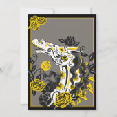 Paardenschedel met gele rozen Dias de los Muertos Kaart (Achterkant)