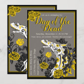 Paardenschedel met gele rozen Dias de los Muertos Kaart (Voorkant / Achterkant)