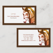 Paardenschets en slingerbit in bruin visitekaartje (Voorkant / Achterkant)