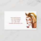 Paardenschets en slingerbit in bruin visitekaartje (Achterkant)