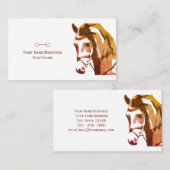 Paardenschets en slingerbit in bruin visitekaartje (Voorkant / Achterkant)