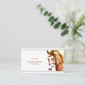 Paardenschets en slingerbit in bruin visitekaartje (Staand voorkant)