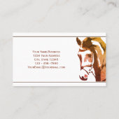 Paardenschets en slingerbit in bruin visitekaartje (Achterkant)