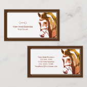 Paardenschets en slingerbit in bruin visitekaartje (Voorkant / Achterkant)