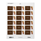 Paardenschets in grijs en wit adres etiket (Full Sheet)