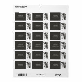 Paardenschets in grijs en wit adres etiket (Full Sheet)