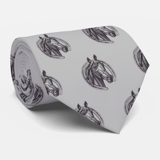 Paardenschets met Hoefijzer  tekening Dier Stropdas (Opgerold)