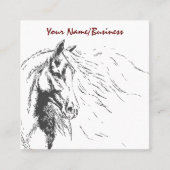 Paardenschets met stromende mane Equestrian Vierkante Visitekaartje (Voorkant)